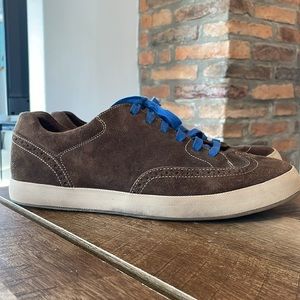 Men Tsubo Brown‎ Leather/Suede Sneakers Aeson Urban Wingtip Blue Laces 12